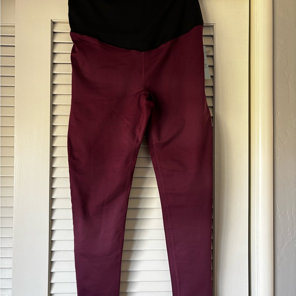 Zella women’s maroon maternity athletic leggings